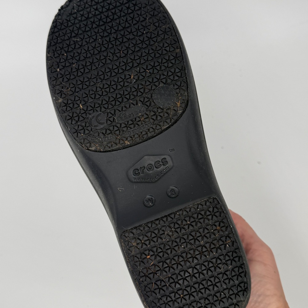 Crocs Neria Pro II Clog Womens 8 Black Multi Color Graphic Slip Resistant Work - Picture 6 of 7